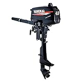 TOPQSC Motor fueraborda 4HP de 2 tiempos Motor inflable del barco fuera de borda de 2 tiempos...