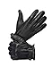 Produktbild YISEVEN Herren Winter Lederhandschuhe aus Hischleder mit Wolle Warm Gefüttert Elegant Leder Autofahrer Handschuhe, Schwarz XL/10.0"