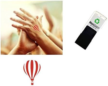 Hot Air Balloon - Red ink - Hand stamp - suitable for Festivals - Night Clubs - Parties etc self inking 18mm circ 5210