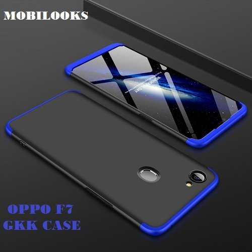 AE Mobile Accessories Luxury in Hard Plastic PC Electroplate Matte Back  Cover for Oppo F7 (GKK F7 BLK-Blue)