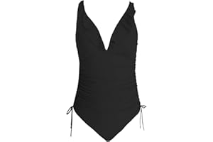 KeAlzari Costume da Bagno Intero da Donna con Scollo a V e Scollo a V (L)