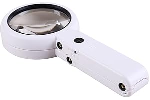 LAZY SPORTS Lupa con Luz, Lupa con 8 LED, Lupa 2 en 1 Aumento de 5X y 11X, Soporte Ajustable, De Escritorio o de Mano, Leer Libros, Soldadura, Inspección, Monedas, Joyería, Exploración