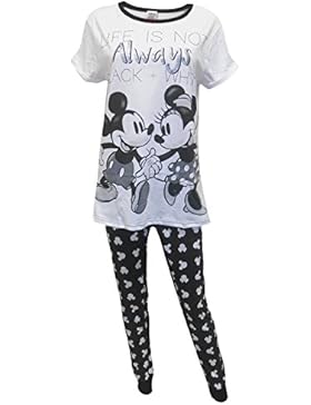 Damen Disney Minnie & Micky Maus Leben T-Shirt Top Schlafanzüge Übergrößen from 8 to 22