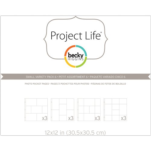 American Crafts Project Life Vielzahl Foto Pocket Seiten, Kunststoff, transparent, 12 Stück