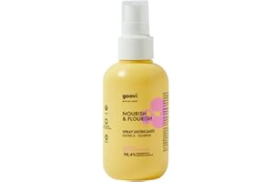 Goovi, Nourish and Flourish, Spray Districante Capelli con Effetto Illuminante, Formula Nutriente Senza Risciacquo con Avocado, Biotina e Amminoacidi, Texture Leggera, Migliora la Pettinabilità, 150ml