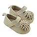 DEHANG Baby Girls Sandals Toddlers Apricot Flower Non-slip Soft Sole Crib Shoes White 0-6 Month