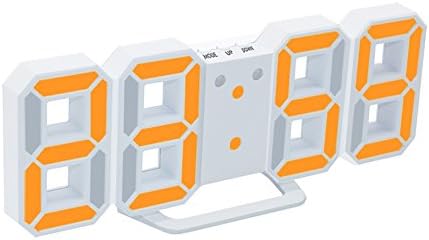 EAAGD Electronic LED Digital Alarm Clock [Upgrade Version], Clock Can Adjust the LED Brightness Automatically in Night (White/Orange)