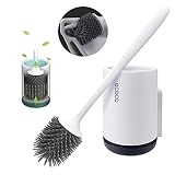 Elezenioc Brosse WC,Brosses De Toilette Avec Soies De Silicone Propres, Brosse De Toilette En Silicone Avec Support à SéChage Rapide