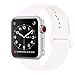 Produktbild ZRO für Apple Watch Armband, Soft Silikon Ersatz Uhrenarmbänder für 42mm iWatch Serie 3/ Serie 2/ Serie 1, Größe M/L, Weiß
