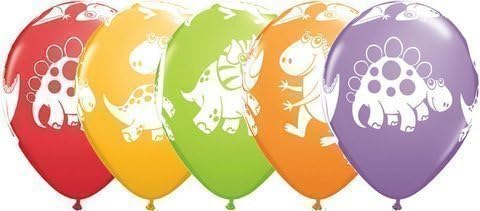 Cute & Cuddly Dinosaurs Qualatex 11" Latex Balloons x 5