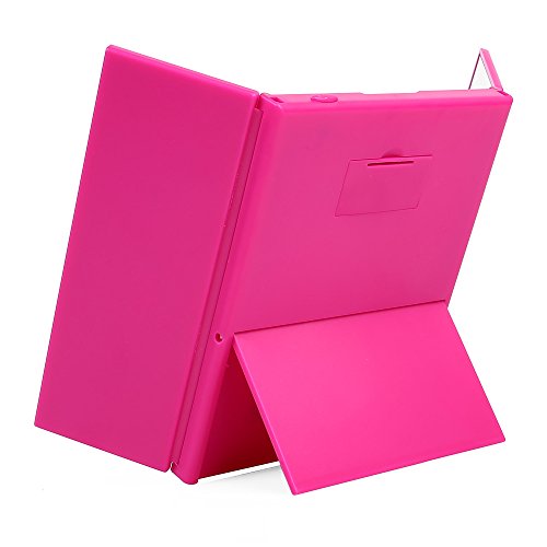 Hommii Faltbarer beleuchteter Schminkspiegel, Trifold Kosmetikspiegel Standspiegel Make Up Spiegel Klappspiegel mit 8-LEDs für die Reise oder das Bad (Batterie im Lieferumfang enthalten) - 5
