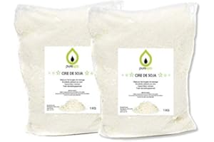 PURENAIL Purespa Cire de soja pour bougies 2KG en flocons - fabriquer des bougies 100% naturelle et bio. PROMOTION