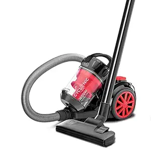 BLACK+DECKER VM1680 1600-Watt 20 Kpa High Suction 2.5L dustbowl Bagless Multicyclonic Vacuum Cleaner with 6 stage Filteration (Red and Black)