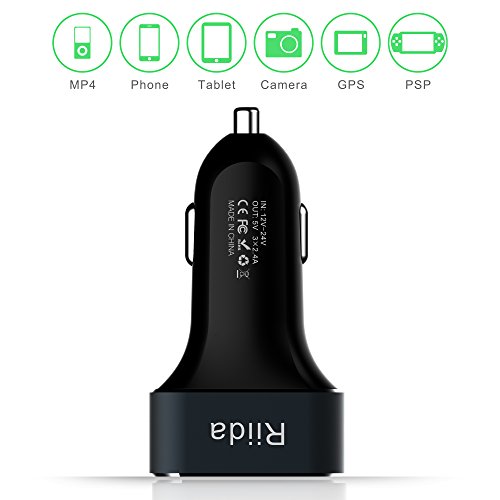 Cargador de coche    7 2A 36W  3 Ports Multi-port Fast-speed USB Car Charger for Apple iPhone  iPad  iPod  and Android Device