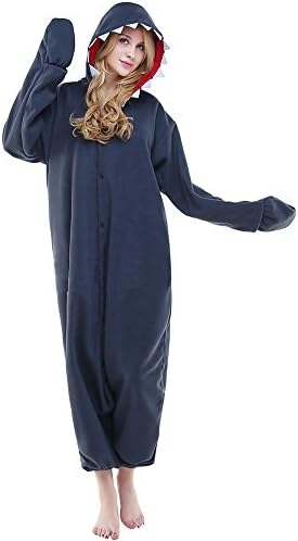 DATO Unisex Animal Pyjamas Cosplay Onesie Black Shark Adult Kigurumi Nightwear