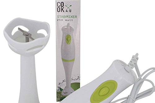 Pürierstab Stabmixer 250 Watt abnehmbarer Schaft Weissgrün - 5