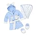 Produktbild Bebessi Baby Bademantel Set mit Badetuch Schuhe Jungen, Blau, Gr. 0-6 Monate