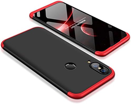 Huawei P20 Lite case 360 degrees Red Black ultra thin Matte All-inclusive Protection 3 in 1 Huawei nova 3e PC Phone case cover by JOYTAG-Red Black