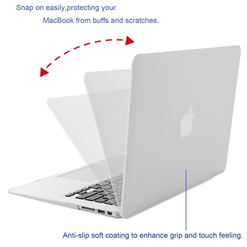 MOSISO Ultra Slim Plastik Hartschale Schutzhülle Snap Case für MacBook Air 13 Zoll (A1466 / A1369), Frost - 2