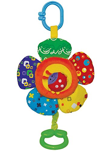 Soft pram toy - Musical flower with lady bird - Colourful baby toy