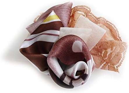 Flower Brooch: silk satin, lace, organza ribbon, tulle.