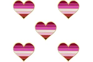 SINWINKORI 5 Stück Lesben Stolz Herz Gestalten Abzeichen Brosche Emaille Anstecknadel