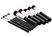 Professional Wooden Makeup Brush Set - 10 PCS Handle Cosmetic Kabuki Makeup Foundation Blending Brush Set Kit for Eyebrow Face Liquid Powder Cream (Black+Silver)