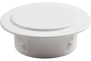 DRHOMEAM Couvercle décoratif en plastique amovible pour trou de climatisation 40-100 mm Blanc rond (80 mm)