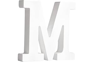 Rayher MDF-Buchstabe M, weiß, 11 x 11 cm, Stärke 2 cm, 3D-Buchstaben Holz, Holz-Buchstaben FSC zertifiziert, 64552102