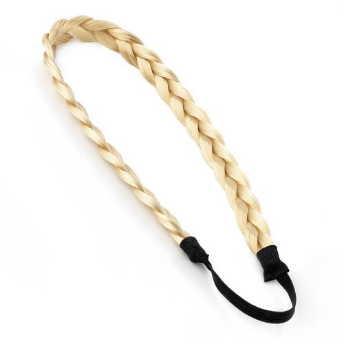 Light Blonde Chunky Plait Imitation Hair Headband AJ27987