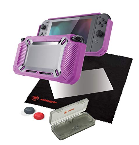 snakebyte Tough Kit - Harte Schutzhlle + H9 Glas - Screen Protector & Reinigungstuch + Analog Control Caps + Game Case fr Nintendo Switch snakebyte Tough Kit - Harte Schutzhlle + H9 Glas - Screen Protector & Reinigungstuch + Analog Control Caps + Game Case fr Nintendo Switch