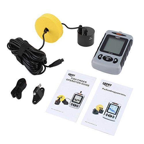 Preisvergleich Produktbild Tragbarer verdrahteter Fisch-Sucher verdrahteter Sonar-Echolot-Warnungs-Ozean-Fluss-See intelligenter Fischereigerät FF718