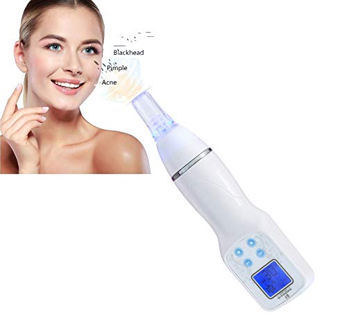 Blackhead Remover Vacuum Electric Suction Facial Pore Cleanser Mini Diamond Microdermabrasion Skin Peeling Beauty Machine,White(Unisex)