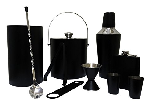 Dynore Stainless Steel Bar Set, 10-Pieces, Black