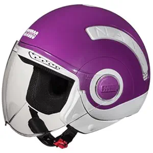 Studds Nano Open Face Helmet (White and Purple, S)