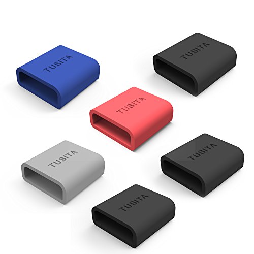 TUSITA® 9-PACK Silikon Fastener Ring für Samsung Gear Fit 2 / Garmin Vivofit 1 /Garmin Vivofit 2 Loop Keeper Locking Schließe - 3