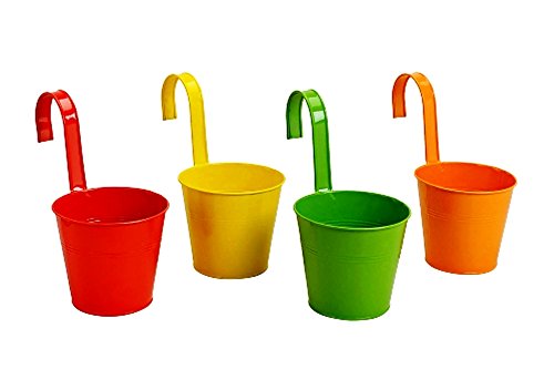 Hängetöpfe 4er Set Blumentopf Ø 16cm in 4 verschiedenen Farben Übertopf