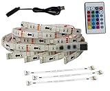 【Selección de 16 colores】-este tira LED RGB de luz puede mostrar 16 colores fantásticos, 4 modos dinámicos, atenuable y recordar la configuración de color anterior. Personalice su área de trabajo con luces LED habitacion vibrantes para establecer el estado de ánimo e iluminar su monitor, televisor o muebles.