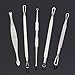 LuckyFine 5Pcs Multipurpose Blackhead Whitehead Acne Comedone Extractor Reamover Stainless Steel Facial Tool Set Kit