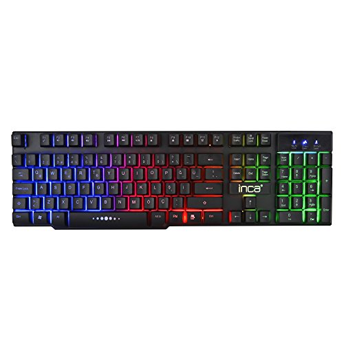 Preisvergleich Produktbild INCA USB Gaming Tastatur Regenbogen LED Beleuchtung IKG-446