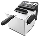 Totalmente desmontable Taurus Professional 2 - Freidora professional, 1700 W, capacidad de 2 l, regulador de temperatura, Negro/Plata