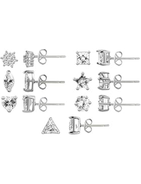 Damen Ohrringe Kristalle von Swarovski Ohrstecker-Set mit 7 Paaren, mit weißgold überzogene Murtoo