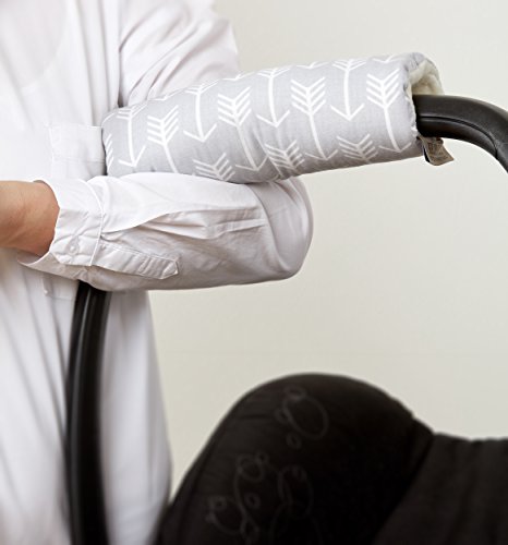 Preisvergleich Produktbild KraftKids Armschoner Babyschale weiße Anker auf Grau Babyschale Armpolster