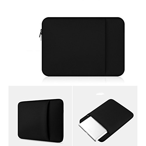 Balai Doppel-tasche Reißverschluss Computer Bag Notebook Schutz Paket Tragbar Notebook Taschen Hüllen, 13 inch Schwarz - 3