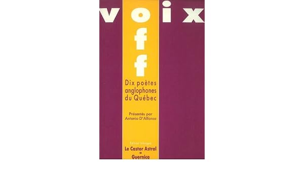Amazonfr Voix Off Textes Anglais Et Québécois A D - 
