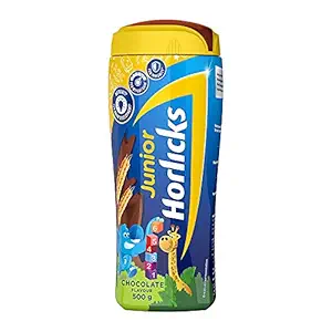 Junior Horlicks, Health & Nutrition Drink for Toddlers & Young Kids, For Brain Development, Weight Gain and Immunity, Chocolate Flavour, Jar, 500 g