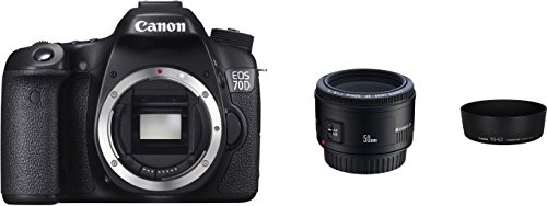 Canon EOS 70D mit EF 50mm f/1.8 II und Gegenlichtblende ES-62 W Kamera (20,2 Megapixel CMOS-Sensor, 19 AF-Kreuzsensoren) schwarz Canon EOS 70D mit EF 50mm f/1.8 II und Gegenlichtblende ES-62 W Kamera (20,2 Megapixel CMOS-Sensor, 19 AF-Kreuzsensoren) schwarz Bilder