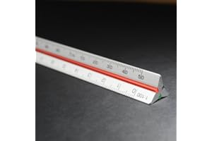 ‎LENIAR 20cm Aluminium Mini Maßstab Lineal 1:10 1:20 1:25 1:50 1:100 1:125 Taschenformat Metallic Alu Dreikant