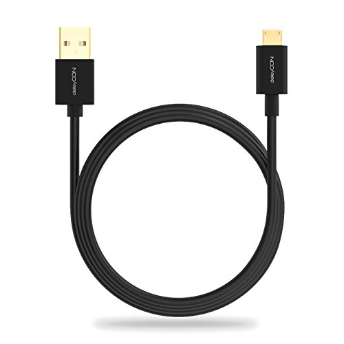 deleyCON Micro USB Kabel Set 2x 1m Nylon + Metallstecker / Ladekabel Datenkabel Schnellladekabel / Smartphone / Tablet / Laptop / Notebook – Schwarz - 4