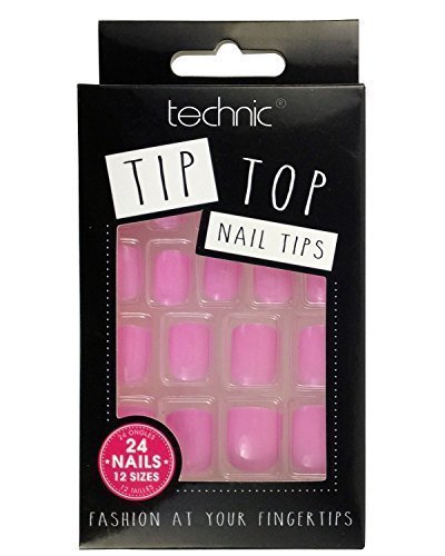Technic Pack Of 24 Tip Top False Nail Tips-Candy Pink